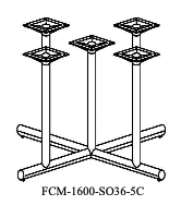 FCM-1600 SERIES PEDESTAL BASE High/5 Columns x 2” Round